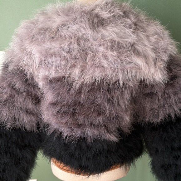 New women’s Sz M color block faux fur hippie boho zipped festive chic jacket top - Picture 8 of 10